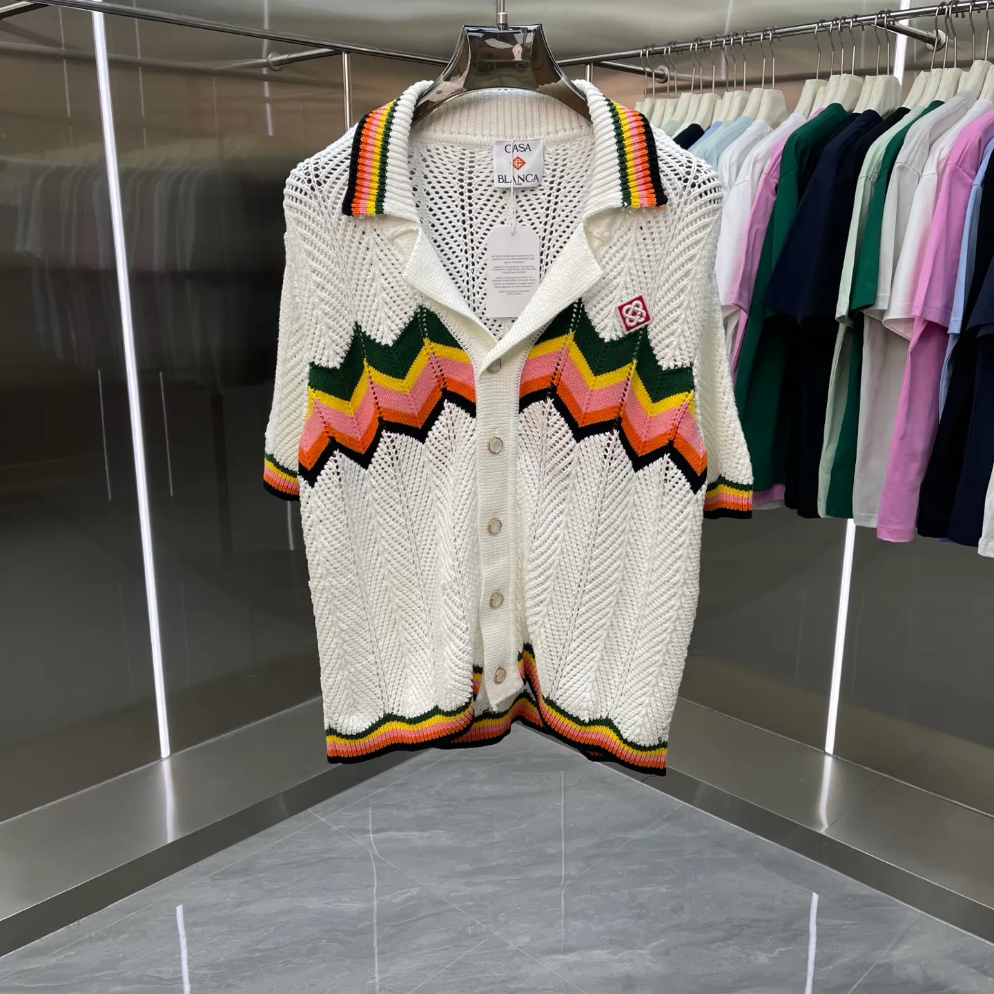 CASABLANCA Casablanca sweater suit (high version) Original development Comfortable upper body Imported equipment Original high-density embroidered seal Two-color splicing Hand-sewn cuffs + hem Made by domestic first-line brands Factory OEM workmanship Impeccable Sizes: S M L XL XXL